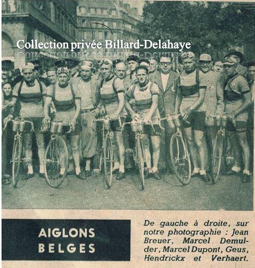 TOUR 1949 :  EQUIPE DES  AIGLONS BELGES. Dir. Tech. Sylvère Maes.