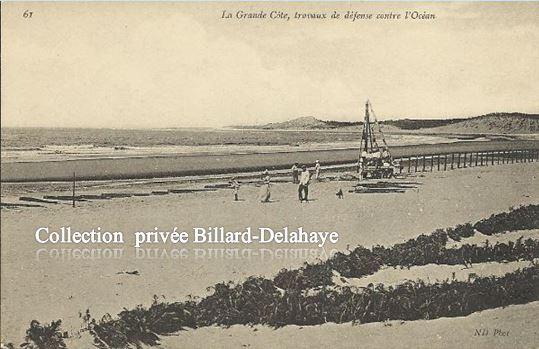 TRAVAUX DE DEFENSE CONTRE L'OCEAN A SOULAC vers 1900 ?